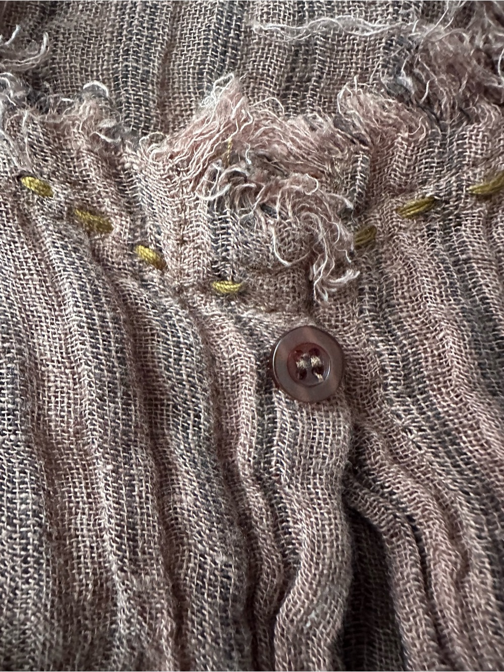 Textured Button-Front Tunic Top in Rust Brown - Picture 4 of 9